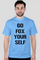 Koszulka z czarnym napisem Go Fox Your Self