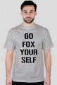 Koszulka z czarnym napisem Go Fox Your Self
