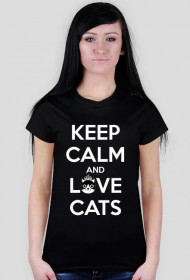 KEEP CALM and LOVE CATS - BLACK - DAMSKI