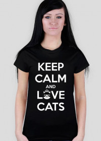KEEP CALM and LOVE CATS - BLACK - DAMSKI