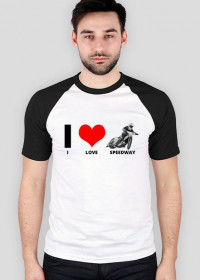 Koszulka "I love speedway", kolorowe rękawy