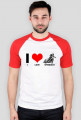 Koszulka "I love speedway", kolorowe rękawy