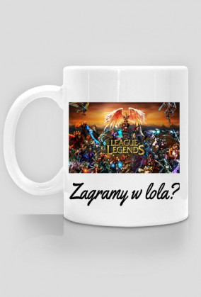 Kubek z napisem SmartTube oraz neklejką z league of legends