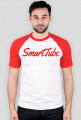 Koszulka z Podpisem SmartTuba (Biała w czerwone rękawki)
