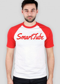 Koszulka z Podpisem SmartTuba (Biała w czerwone rękawki)