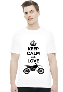 Keep Calm And Love Motocross - męska koszulka motocyklowa