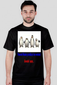 Pingwiny z Madagaskaru-koszulka meska Czarna