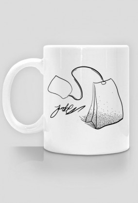 Kubek z nadrukiem torebki herbaty