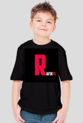 Koszulka RafiXPL Logo Nowe DZIECI [CZARNY]