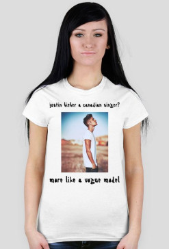 damska koszulka / Justin Bieber a vogue model