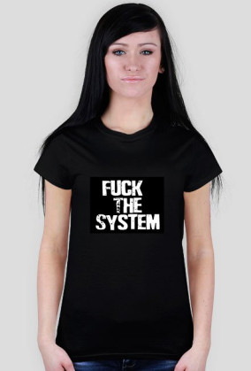 Koszulka Czarna-Fuck The system(Damska)
