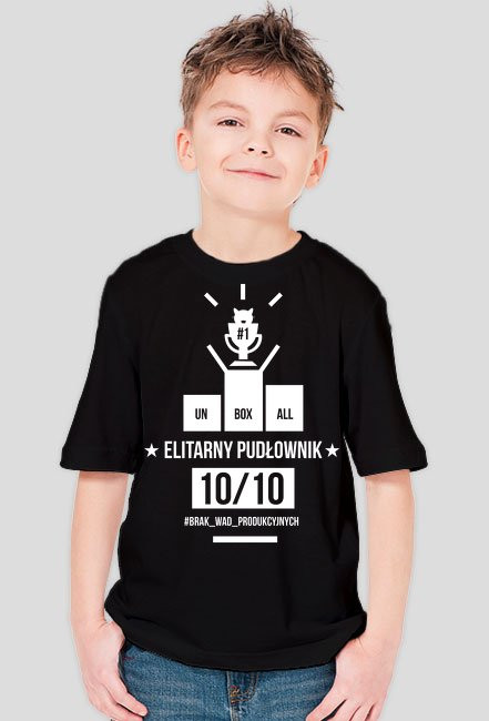 Koszulka ELITARNY PUDŁOWNIK dziecięca (biały nadruk)