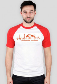 Koszulka męska "Adrenalina Uzależnia" biało-czerwona