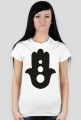 Ręka Fatimy Black. Prosty T-Shirt damski
