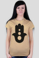 Ręka Fatimy Black. Prosty T-Shirt damski