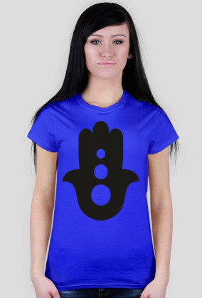 Ręka Fatimy Black. Prosty T-Shirt damski
