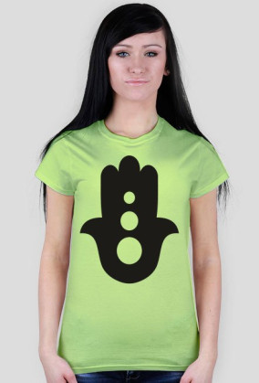 Ręka Fatimy Black. Prosty T-Shirt damski
