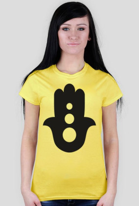Ręka Fatimy Black. Prosty T-Shirt damski