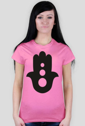 Ręka Fatimy Black. Prosty T-Shirt damski