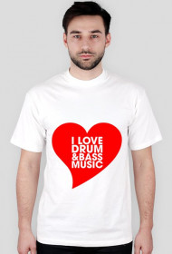 Koszulka I Love Drum & Bass Music Vol. 2 BIAŁA