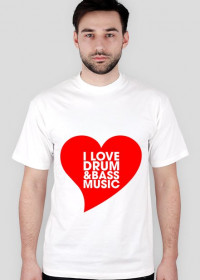 Koszulka I Love Drum & Bass Music Vol. 2 BIAŁA