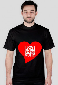 Koszulka I Love Drum & Bass Music Vol. 2 CZARNA