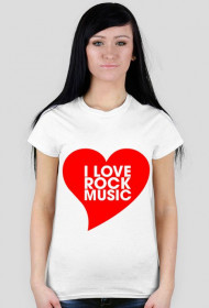 DAMSKA Koszulka I Love Rock Music Vol. 2 BIAŁA
