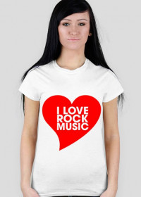DAMSKA Koszulka I Love Rock Music Vol. 2 BIAŁA