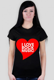 DAMSKA Koszulka I Love Rock Music Vol. 2 CZARNA