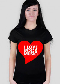 DAMSKA Koszulka I Love Rock Music Vol. 2 CZARNA