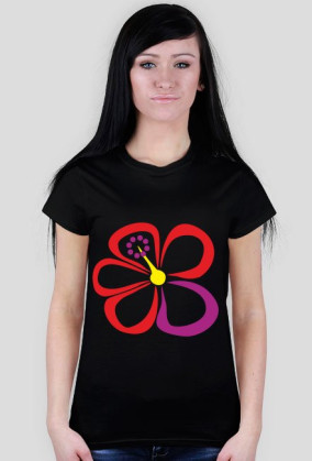 Hibiskus. Prosty T-Shirt damski