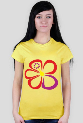 Hibiskus. Prosty T-Shirt damski