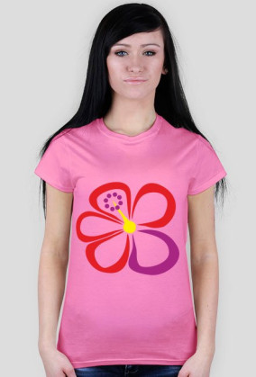 Hibiskus. Prosty T-Shirt damski