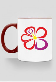 Hibiskusy. Kubek z kolorowym uchem