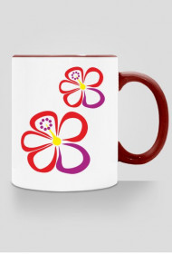 Hibiskusy. Kubek z kolorowym uchem