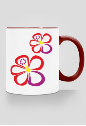 Hibiskusy. Kubek z kolorowym uchem