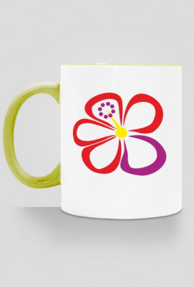 Hibiskusy. Kubek z kolorowym uchem