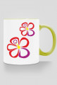 Hibiskusy. Kubek z kolorowym uchem