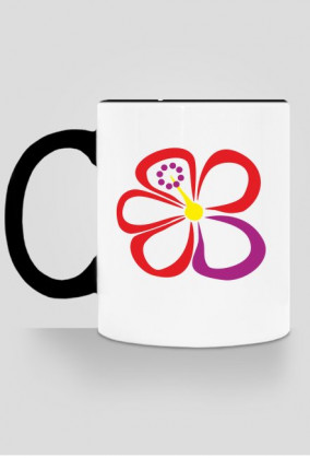 Hibiskusy. Kubek z kolorowym uchem