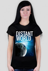 DAMSKA Koszulka Distant World CZARNA