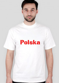 Koszulka dla kibica męska, nadruk: Polska