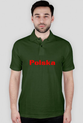 Koszulka z kołnierzykiem Polo dla kibica męska, nadruk: Polska