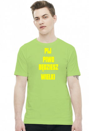 Koszulka Męska - Pij Piwo Będziesz Wielki [żółty napis]