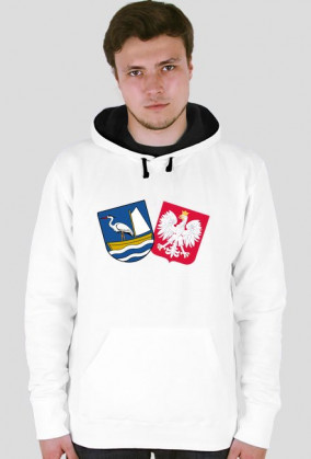 Bluza z kapturem męska biała-PW 2