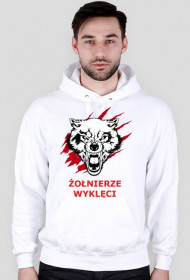 Bluza z kapturem męska biała-Żołnierze Wyklęci