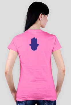 Ręka Fatimy Blue-Violet. Prosty T-Shirt damski