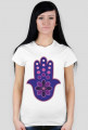 Ręka Fatimy Blue-Violet. Prosty T-Shirt damski