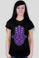 Ręka Fatimy Blue-Violet. Prosty T-Shirt damski