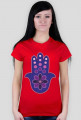 Ręka Fatimy Blue-Violet. Prosty T-Shirt damski