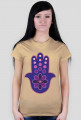 Ręka Fatimy Blue-Violet. Prosty T-Shirt damski